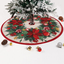 Jupe de sapin de Noël rouge, ornements de sapin de Noël, jupe de sapin rustique blanche de 91 cm pour décorations de fêtes à la maison (#4)