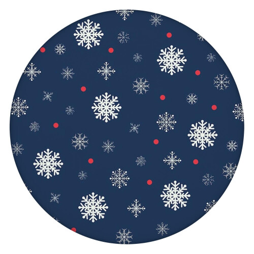 Elegant, elastisk rund duk til julemiddagen, elastiske kanter passer til bord opptil 132 cm med perfekt tilpasset passform.