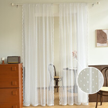 Perdele și draperii transparente albe, panouri filtrante din poliester 135x230cm pentru living/dormitor, instalare ușoară