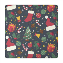 Nappe de Noël pour tables carrées de 86 x 86 cm, lavable en machine, en matière élastique, maintient une surface lisse pendant les fêtes de
