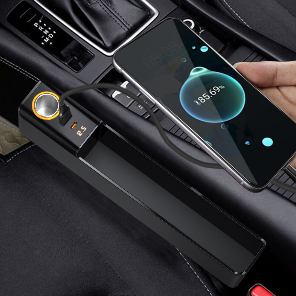 Car Seat Gap Organizer With Super Fast Charger Qc3 0 Pd3 0 And Cigarette Lighter Port Storage Box, Car Accessories 9489952981741