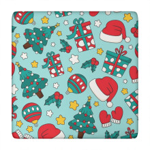 Nappe élastique festive, 86 x 86 cm, en spandex extensible, maintient la table à plat – Idéale pour les fêtes de Noël et du Nouvel An