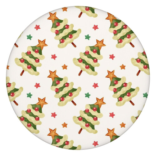 Toalha de mesa redonda de Natal de 52 polegadas com borda elástica – Jantar de Natal elegante