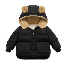 Cappotti invernali per bambini, neonati e bambini, cappotti invernali caldi e tinta unita con orecchie d'orso, giacca imbottita con cappuccio