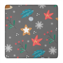 Nappe carrée ajustée à motif de Noël 34x34, lavable avec bord élastique pour un maintien parfait sur les tables de fête