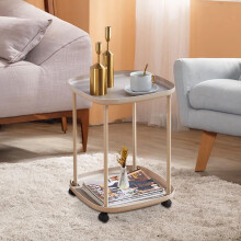 Chariot de rangement mobile, table d'appoint Ă roulettes, table basse de chevet avec roulettes pour chambre ou salon, kaki, 51 x 38 x 38 cm,