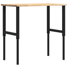vidaXL Workbench 100x60x(71.5-98) cm Solid Wood Oak