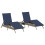 VidaXL vidaXL Sonnenliegen 2 Stk. mit Tisch Grau Poly Rattan 1