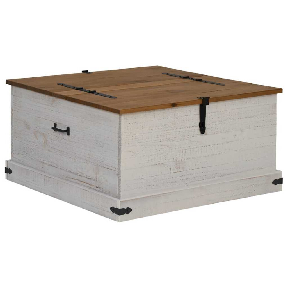 Vidaxl Storage Chest Halden White 91X91x47 Cm Solid Wood Pine