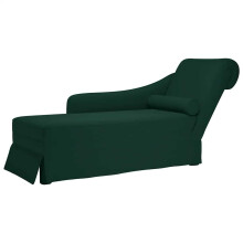 vidaXL Chaiselongue mit Nackenrolle Rechter Armlehne Dunkelgrün Samt