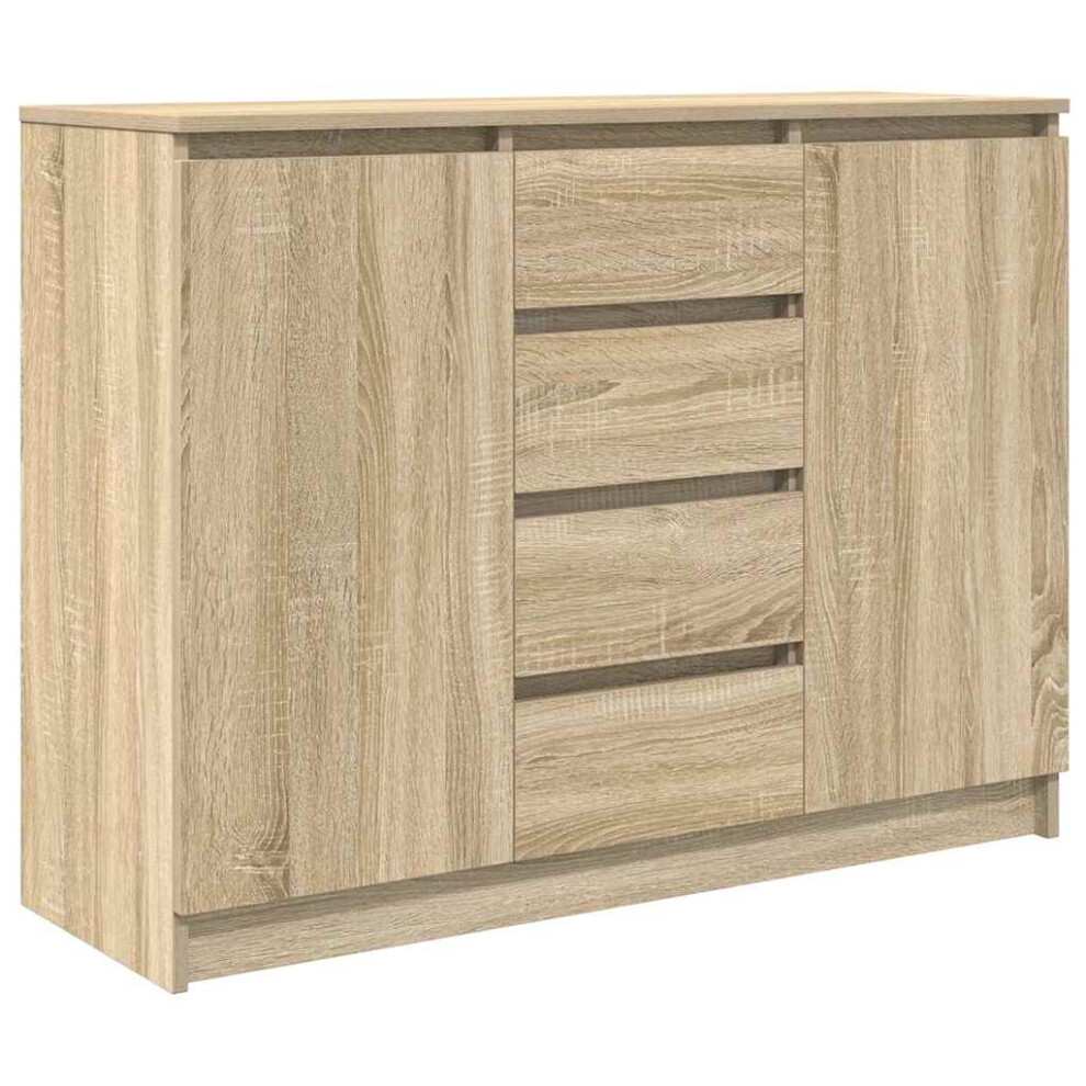 Vidaxl Sideboard With Drawers Sonoma Oak 100.5X35x76 Cm Engineered Wood