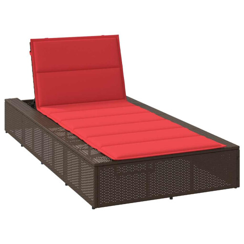 VidaXL vidaXL Sonnenliege mit schwebender Auflage Braun Poly Rattan