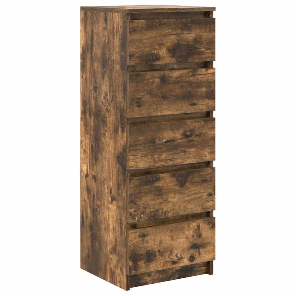 Vidaxl Sideboard With Drawers Smoked Oak 37.5X35x99 Cm Engineered Wood