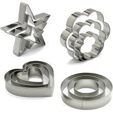 12-teiliges Ausstechformen-Set aus Edelstahl, Mini-Formen zum Backen