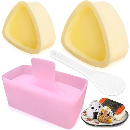 3-Pack Onigiri Mold, Triangle Rice Ball Maker for Bento Lunch