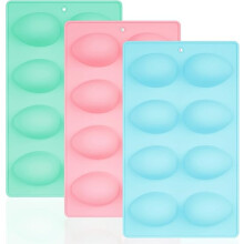 3-teiliges Silikon-Eierform-Set, 8-teilige Osterbackform für Schokolade