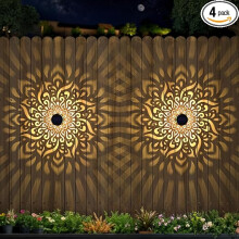 2-Pack Solar Fence Lights, Outdoor Waterproof Wall & Deck Lights