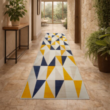 (80x300 cm, BRIO- PRINTED RUG) Modern Non-Slip Rugs Printed Geometric Carpet Mat
