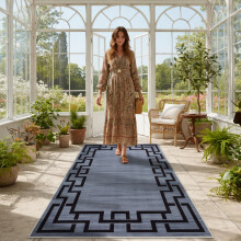 (80x300 cm, NICO- PRINTED RUG) Modern Non-Slip Rugs Printed Geometric Carpet Mat