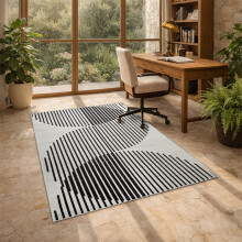 (120x170 cm, JETT- PRINTED RUG) Modern Non-Slip Rugs Printed Geometric Carpet Mat