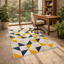 (120x170 cm, BRIO- PRINTED RUG) Modern Non-Slip Rugs Printed Geometric Carpet Mat