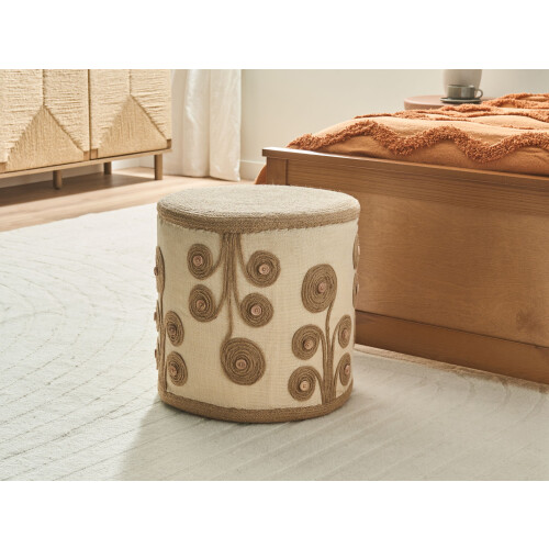 Beliani Pouffe DIMAN Jute White 1