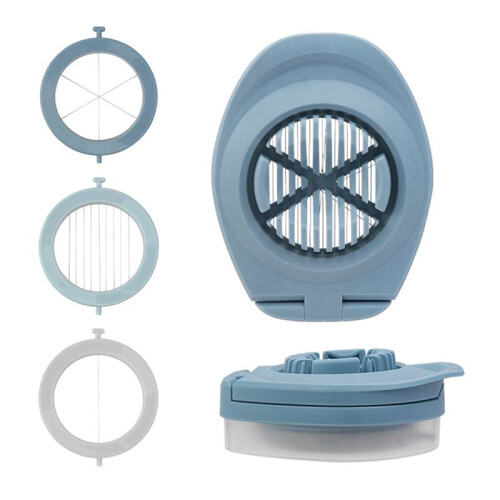 2X 3 in 1 Multifunctional Egg Slicer Egg Cutter Stainless Steel Blades with Storage Box for Egg Slicer D 1