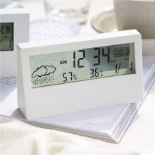 2X LED Thermometer Thermo-Hygrometer Electronic Temperature Humidity Meter Weather Station with Alarm Clock