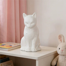European Minimalist Ceramic Table Lamp Cosy Study Office Desk Light with Kitten Design for Dormitory Bedroom AU Plug