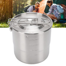 3L Edelstahltopf für Camping – Tragbares Kochzubehör für Outdoor-Wanderungen