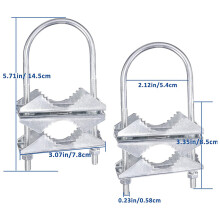 Double Antenna Mast Clamp V-Jaw Bracket U Bolts Pipe Mounting Hardware 4 Sets for Yagi WiFi Antenna, TV Antenna