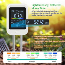 Soil Tester 6 in 1 PH Moisture Meter for Plants Garden Fertility & Light Sensor Digital Soil Analyzer with Type-C