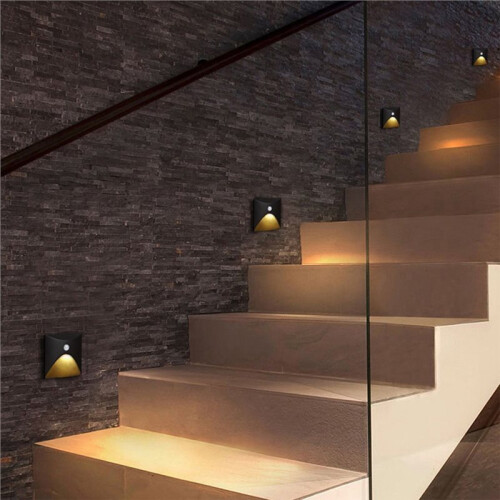 3pcs  Wall Lamp for Outdoor Lighting: Waterproof, Sensor-Controlled LED Night Light B 1