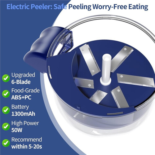 Automatic Peeling Machine, Upgraded 6 Leaf Blade Electric Grape,  Tomato & Garlic Peeler, Rechargeable Wireless 1