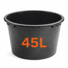 Flexi Tub 45L Black Buckets - Sturdy Heavy Duty Large Plastic - Ideal for Builders, Garden, Home Storage Container - MYPURECORE