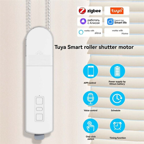 Tuya Zigbee  Electric Curtain Motor Roller Shade Driver with Solar Panel Voice Controll Automatic Curtain Motor 2