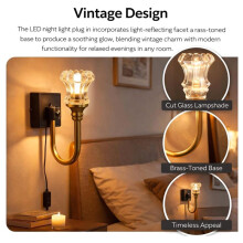 Vintage Night Lights Plug Into Wall, Flower Candle LED Plug in Night Light,Decorative Nights Lights,Soft Warm Nightlight