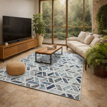 (160x230 cm, ZARA- PRINTED RUG) Modern Non-Slip Rugs Printed Geometric Carpet Mat