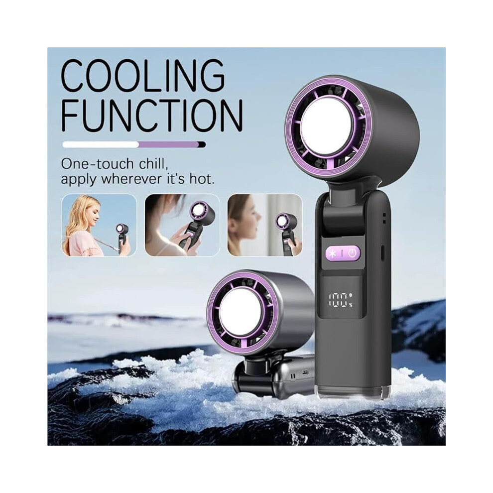 New 4000Mah Portable Turbo Fan, 100 Wind Speeds Semiconductor Refrigeration With Ice Cooling For Personal & Travel 4711438095754
