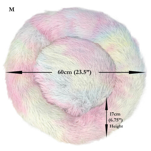 Actiaspet Fluffy Pet Bed Donut Rainbow (Medium) 1