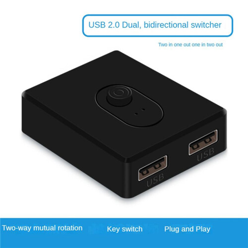 2X USB 2.0 KVM  1X2/2X1 Switcher USB Splitter Shared Controller for Laptop Computer Printer Keyboard Mouse, B 1