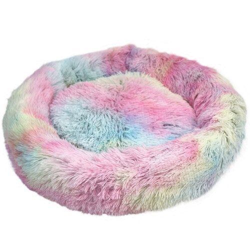 Actiaspet Fluffy Pet Bed Donut Rainbow (Large)