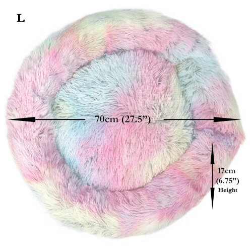 Actiaspet Fluffy Pet Bed Donut Rainbow (Large) 1