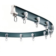 Tringle à rideaux flexible en aluminium gris 500 cm