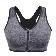 Sportbeha met ritssluiting aan de voorkant voor dames, draadloze beha voor na een operatie, actieve yogabeha's.