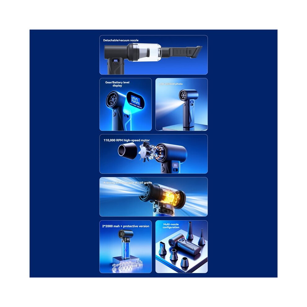 Violent Blower Handheld Turbo Fan 64Mm Brushless Powerful 160G Thrust Highpowers Duct Fan Turbo Fan Car Air Blower 6031940162279