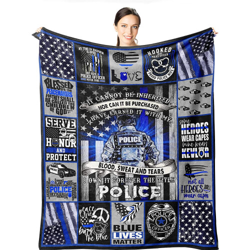 Κουβέρτα Blue Lives Matter 60"x50" – Δώρο για άνδρες σε περίπτωση συνταξιοδότησης,