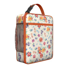 Thermal Floral Cooler Bag – Compact Reusable Lunch Carrier for Campus, Road Trips, and Commute