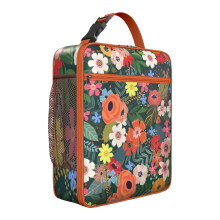 Alltagstaugliche, weiche Kühltasche mit Blumenmuster – Wiederverwendbare Thermotasche für Büroessen, Wandern & Camping