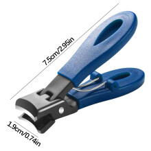Ergonomische, robuste Zehennagelschere für Senioren, breite Backen, abgewinkelter Kopf, hochwertiger Stahl, auch für dicke Nägel geeignet, blau